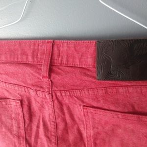 Naked and famous red "skinny guy" jeans